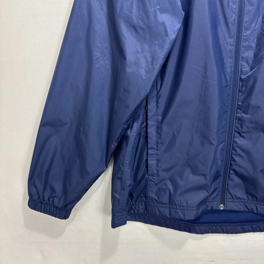 L.L. Bean Windbreaker Hoodie Men's M Reg Blue Full Zip Stowaway Jacket‎ Pockets - Picture 4 of 10